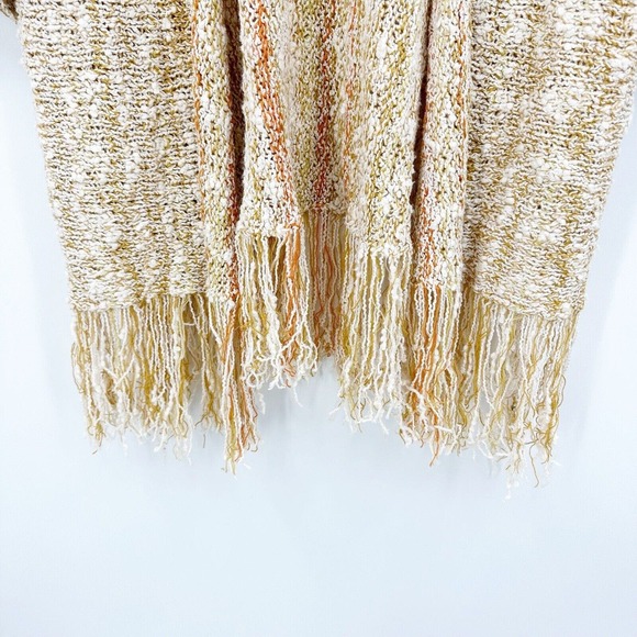 Free People Lucia Cardigan Sweater Size M/L Striped Multicolor Fringe Trim Open - Picture 5 of 9
